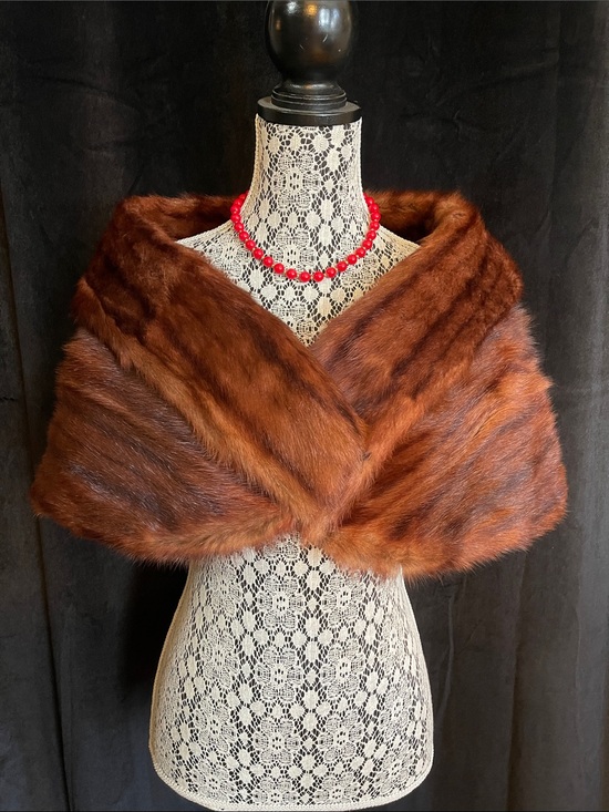 Accessories - Vintage-1940-1950 Mink Fur Stole Wrap